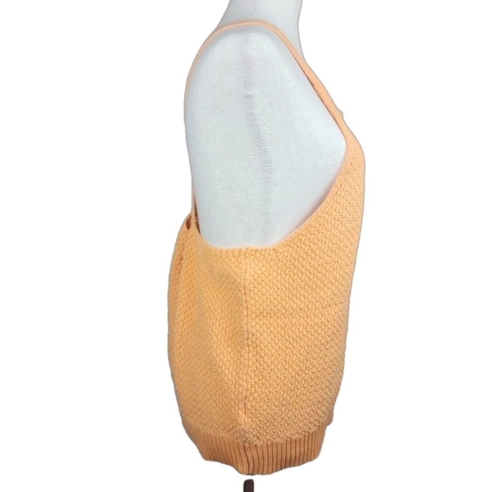 Heavy Knit Cotton Sweater Halter Tank Top XL Boxy Relaxed Oversized Fit - Picture 7 of 11